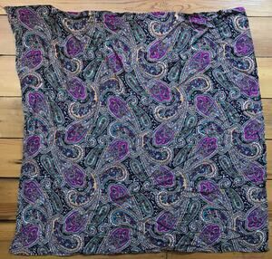 Vintage 80s 90s Sweetbriar Rayon Multicolor Floral Paisley Scarf Wrap Square 33"
